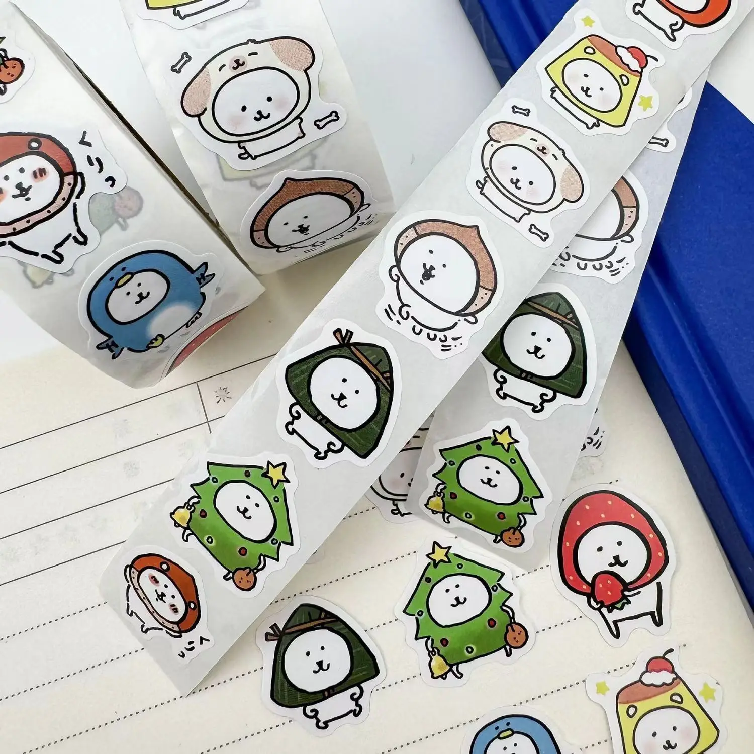 500 Stickers/roll Cute Self-deprecating Bear Nagano Handbook Cartoon Seal Sticker Decoration Mobile Phone Case Decoration