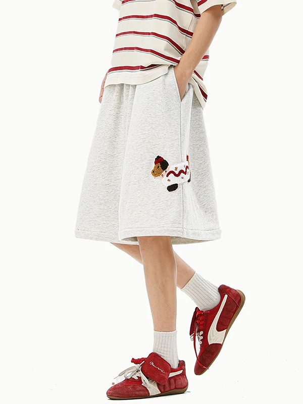 

Летние спортивные шорты для собак в стиле американского колледжа, повседневные брюки для пляжа и отдыха, с принтом цветов и такс.