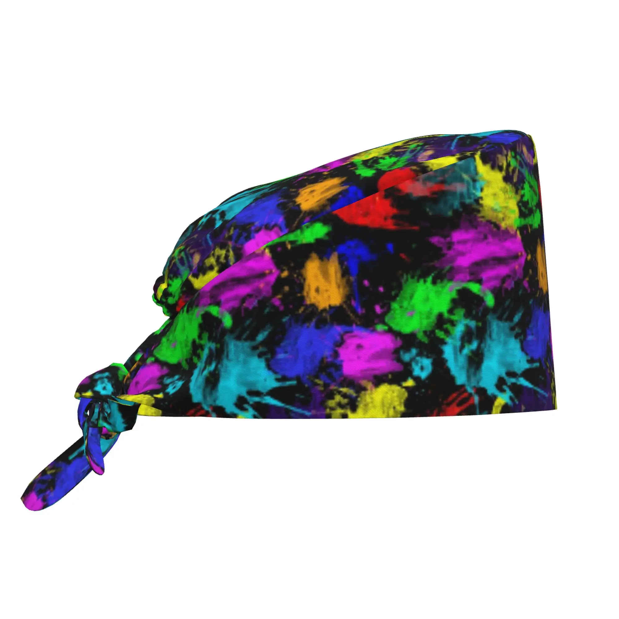 

Custom Colorfull Fishs Print Cleaning Working Cap Cool Unisex Scrub Cap Surgicals Hat Nurse Scrubs Hat Nurse