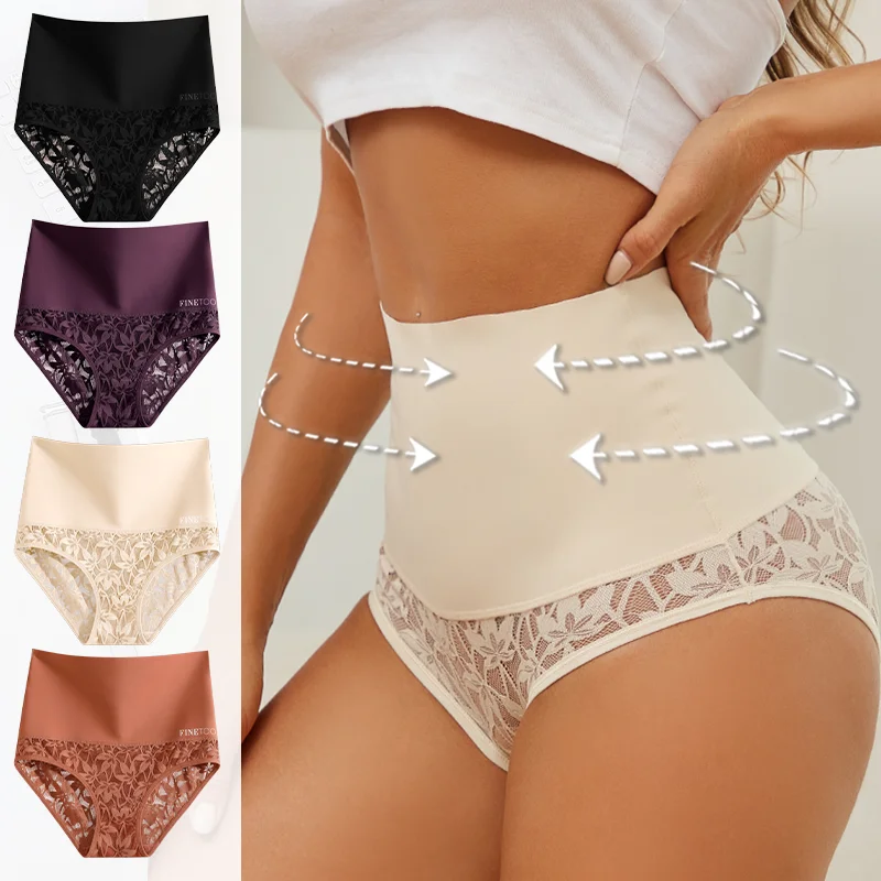 

Women High Waist Lace Shapewear Briefs Seamless Butt Lifter Women's Maillard Sexy Tummy Control Belly Shaping Lingerie Female