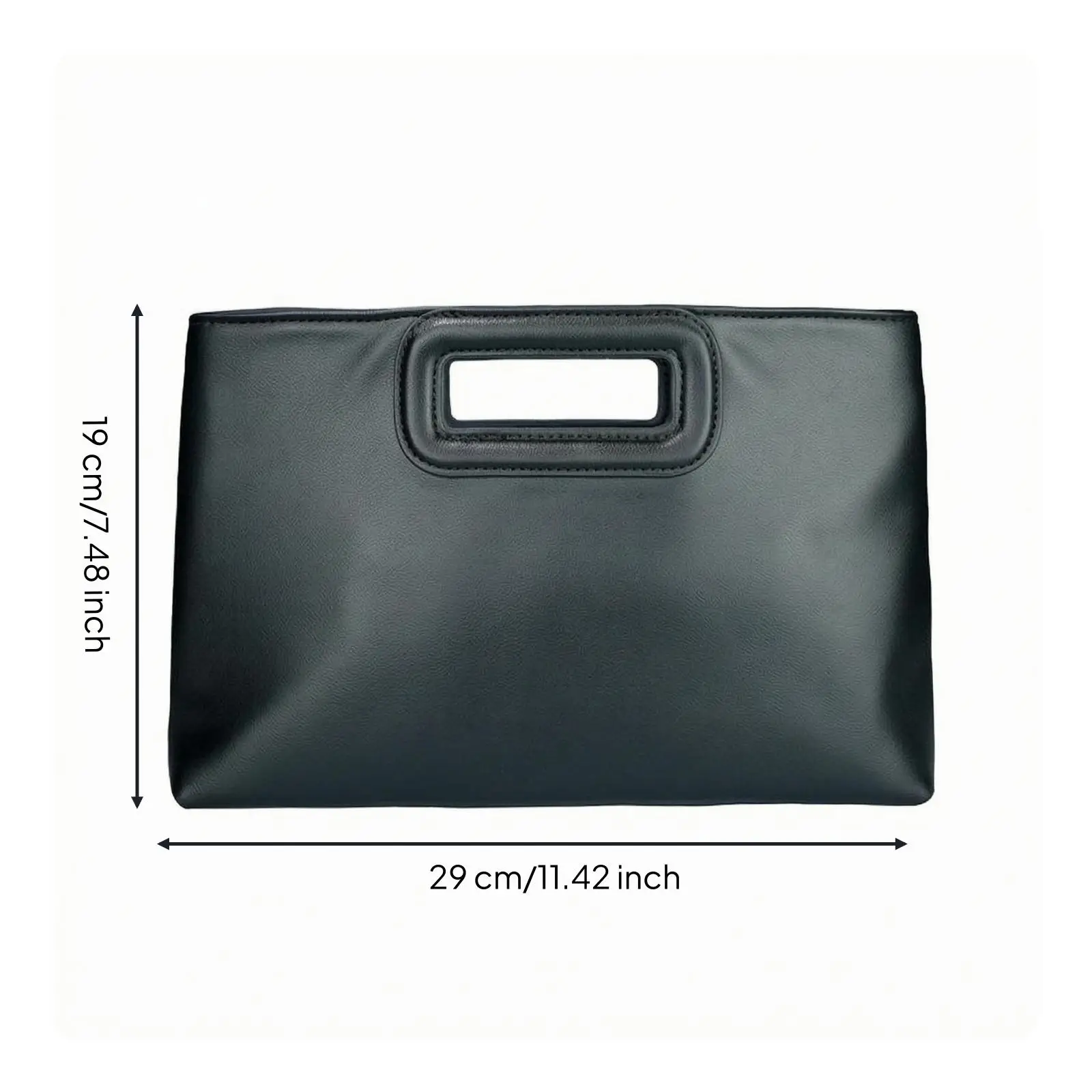 Cutout-Handle Bag Triple-Carry Carry PU Handbag Faux Leather Structured Handbag