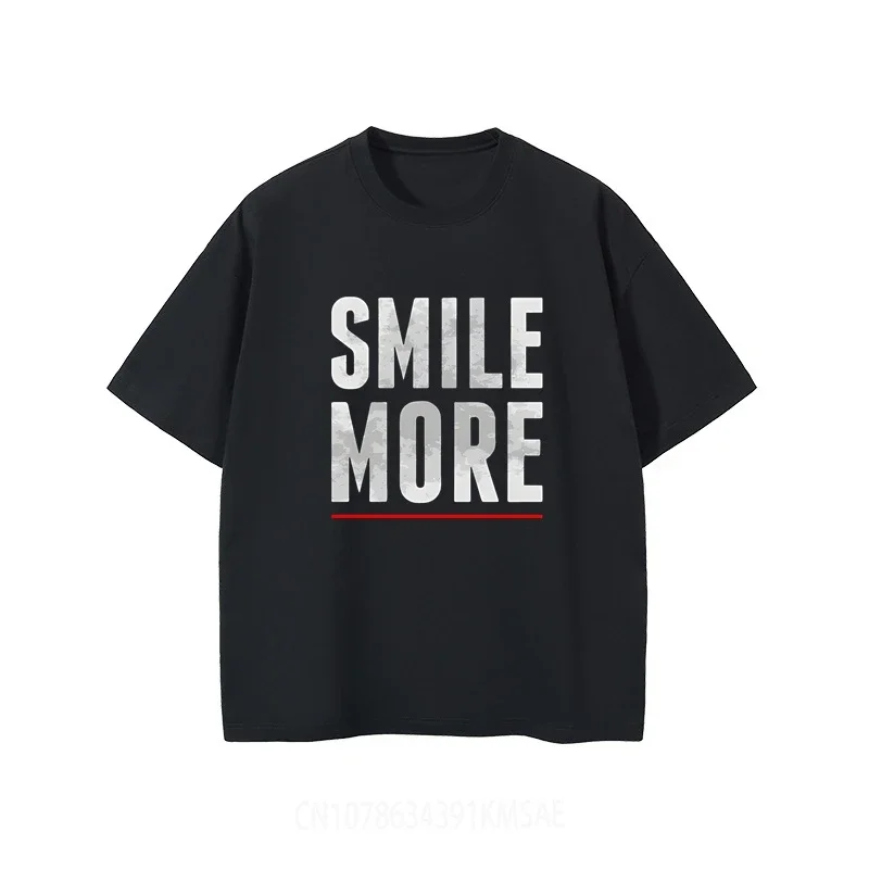 Smile More Printed Graphic T Shirts Oversized -shir T Shirt Men Top Tshirt Men's T-shirts Mens Designer Clothes Casual