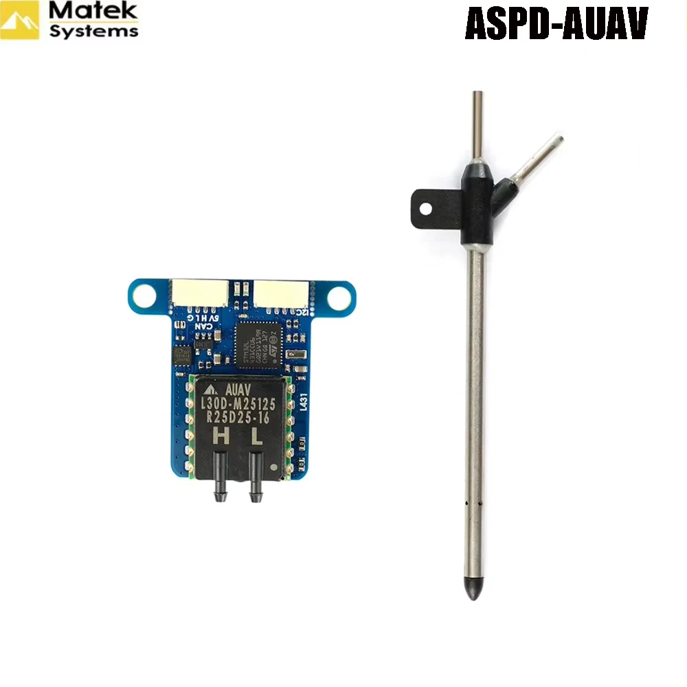 Matek ASPD‑AUAV Digital AirSpeed Sensor, AUAV‑L30D Sensor Chip,Max 400km/h Pitot Tube Air Speed Module for ArduPilot Fixed Wing