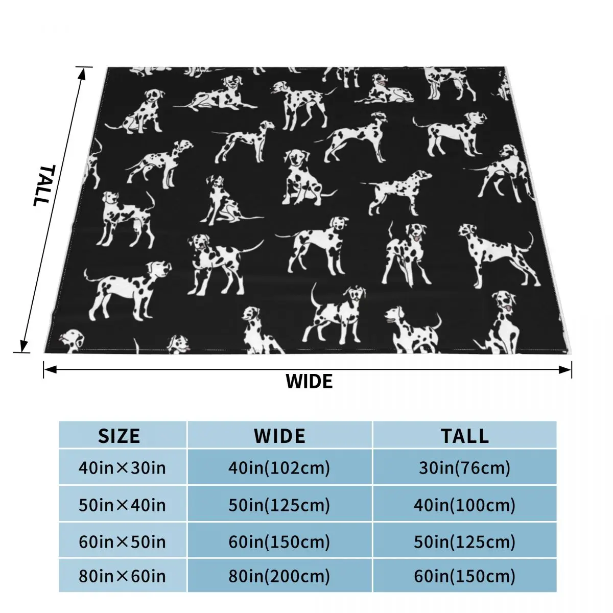 Dalmatians on Black! Throw Blanket Blankets Sofas Of Decoration anime Retros Single Blankets