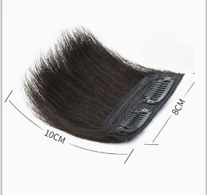 10-centimeter synthetic short straight hairpiece with seamless outer hair cover for women, located on the side of the head. image 6