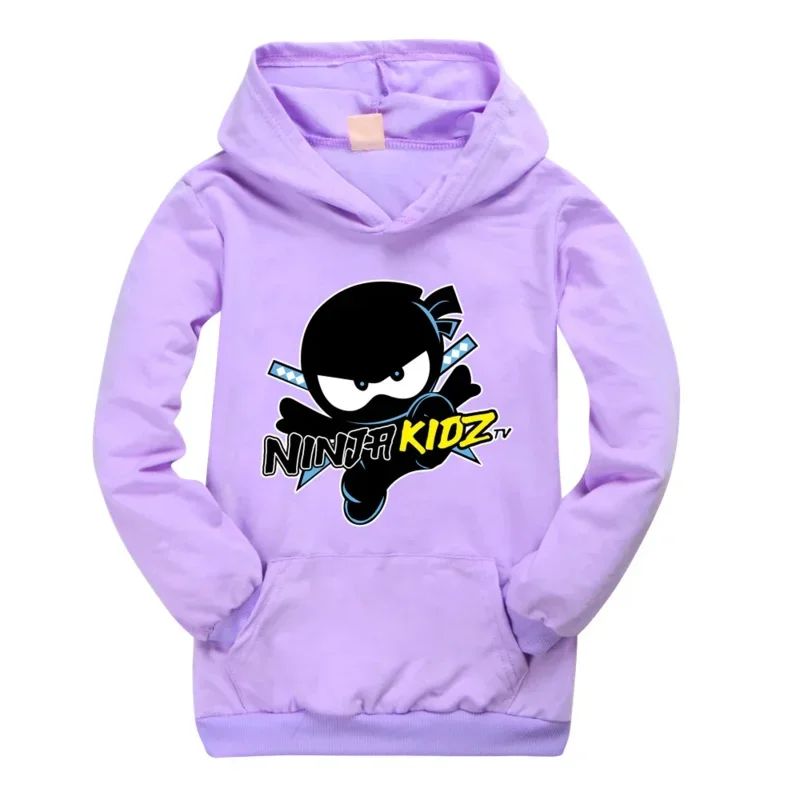 Sn60 New Kids Hooded pocket sweatshirts Ninja Kidz girls cotton hoodie clothes boys casual pullovers hip hop graphic tee1 & 2