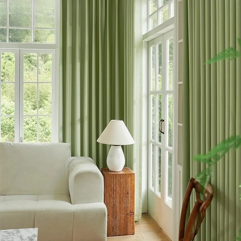 Blackout Chenille Fabrics Modern Simple Multi Color White Tulle Curtains for Bedroom Living Dining Room Custom Size Fashion