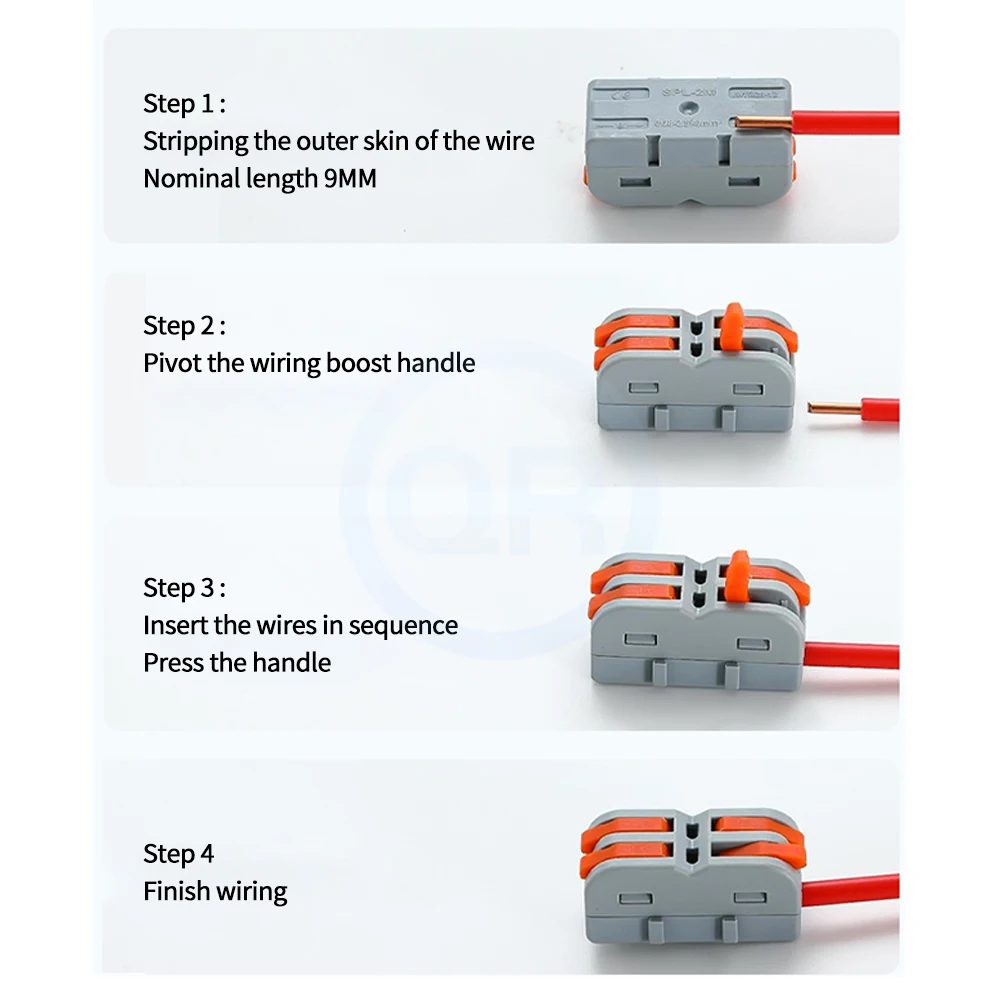 (10 pcs) SPL-1M SPL-2M SPL-3M Miniature Splicable Docking Quick Terminal Block 1/2/3 in 1/2/3 out