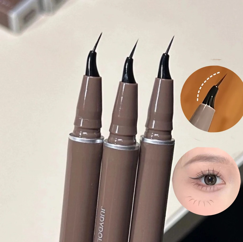 JUDYDOLL Ultra-fine Liquid Eyeliner Skinny Curved Brushwork Long Lasting Waterproof Anti Shake Fast Drying Slim Enlarged Eyes