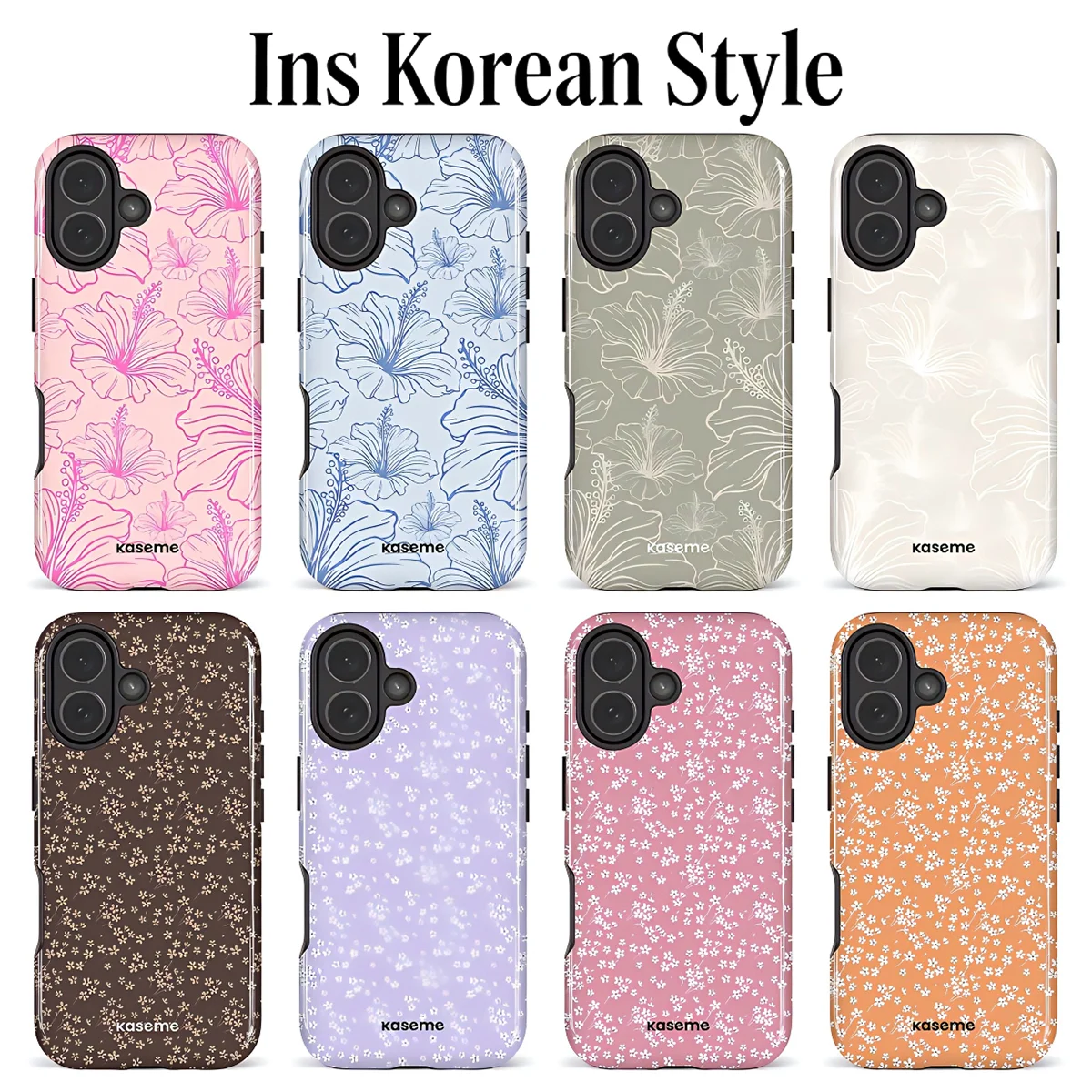 Luxury Clmj Ins Korean Floral Phone Case for Samsung Galaxy S23 S24 S25 S26 FE Plus Ultra Edge 4G 5G Luxury Double-layer Cover