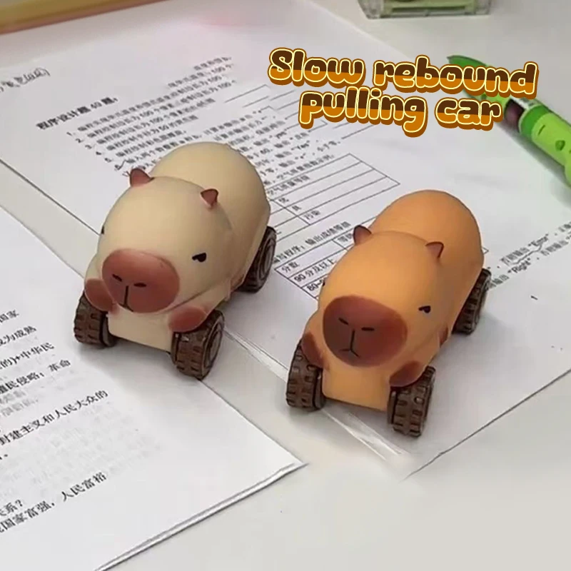 Funny Capybara Car Squeeze Toys Creative Cartoon Capybara Soft Mochi Stress Relief Toys Kids Adults Fidget Vent Toys