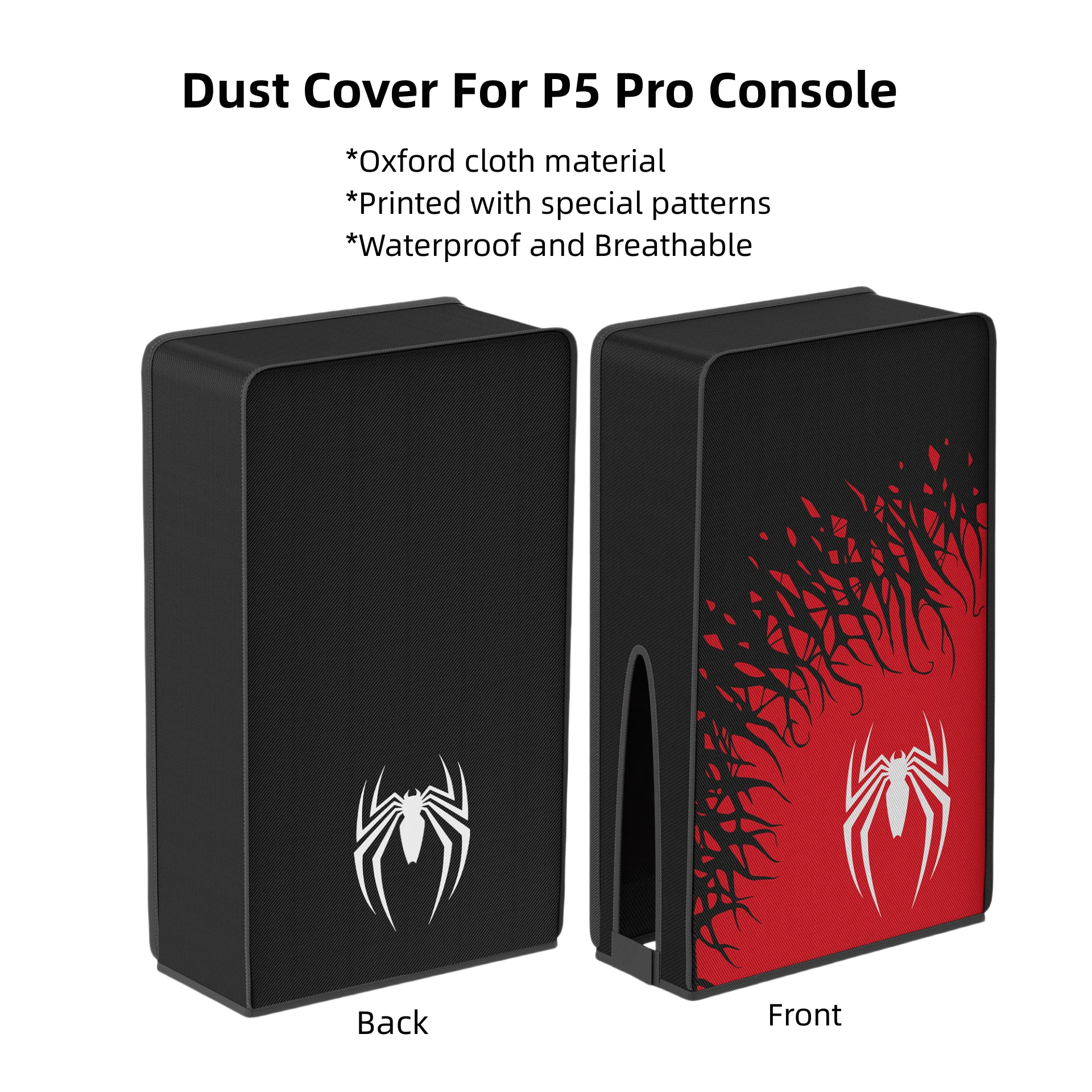 For PS5 Pro Playstation 5 Pro Dust Cover Bag Dustproof Precision Cut Protector Anti Scratch Sleeve Horizontal/Vertical Spider