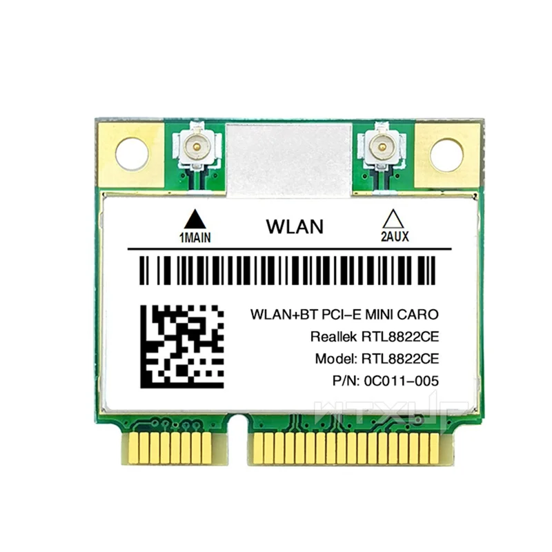 Supernew RTL8822CE 1200Mbps 2.4G/5Ghz 802.11AC Cartão WiFi Rede Mini PCIe Bluetooth 5.0 Suporte Laptop/PC Windows 10/11