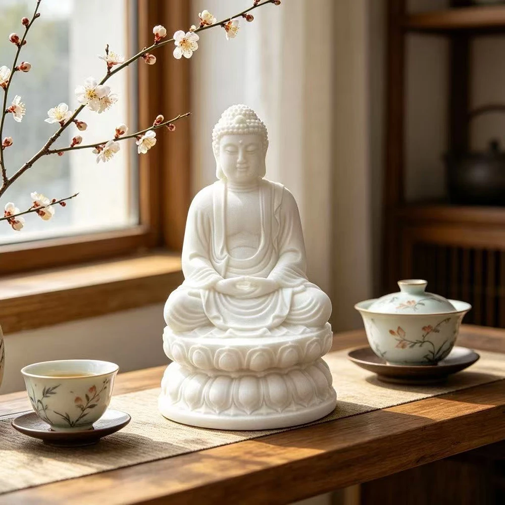 Lndia Shakyamuni Buddha Characters Statue  Resin Art Sculpture Founder of Buddhism Home Room Office Car Feng Shui Statue 4.5 in