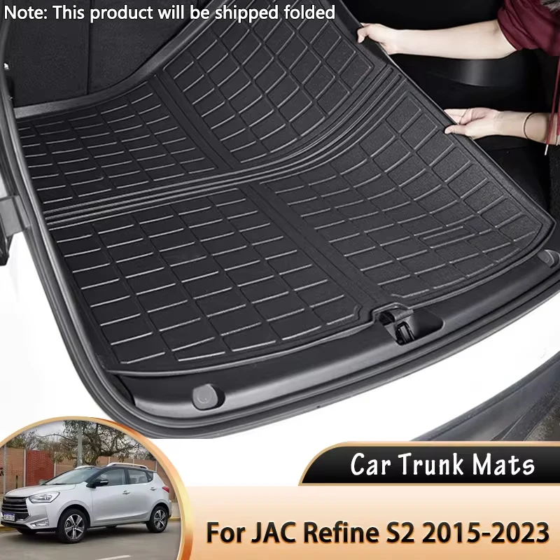 for JAC Refine S2 JS2 Sei 2 EV6S iEV7S iEV40 EVO3 2015~2023 Car Rear Trunk Mat Floor Waterproof Tray Liner Cargo Boot Carpet Mud