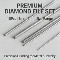 Single Diamond Cylindrical Round File, 1 of 10 Sizes 1mm-6mm, Precision Grinding Tool for Metal Jewelry Stone
