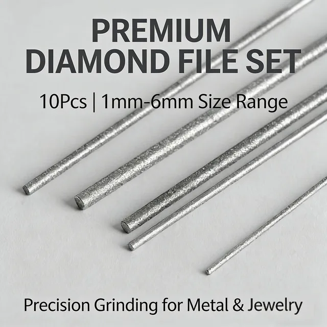 Single Diamond Cylindrical Round File, 1 of 10 Sizes 1mm-6mm, Precision Grinding Tool for Metal Jewelry Stone Single Diamond Cylindrical Round File, 1 of 10 Sizes 1mm-6mm, Precision Grinding Tool for Metal Jewelry Stone