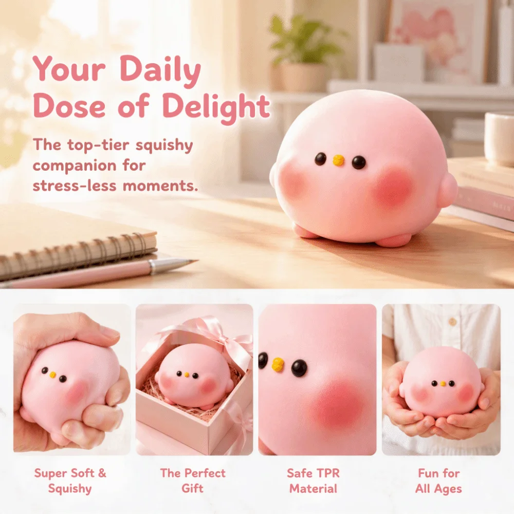 Slow Rebound Chickens Squishy Super Soft Pink Young Chickens Squeeze Cute Slow Rising Slow Rising Birthday Gifts