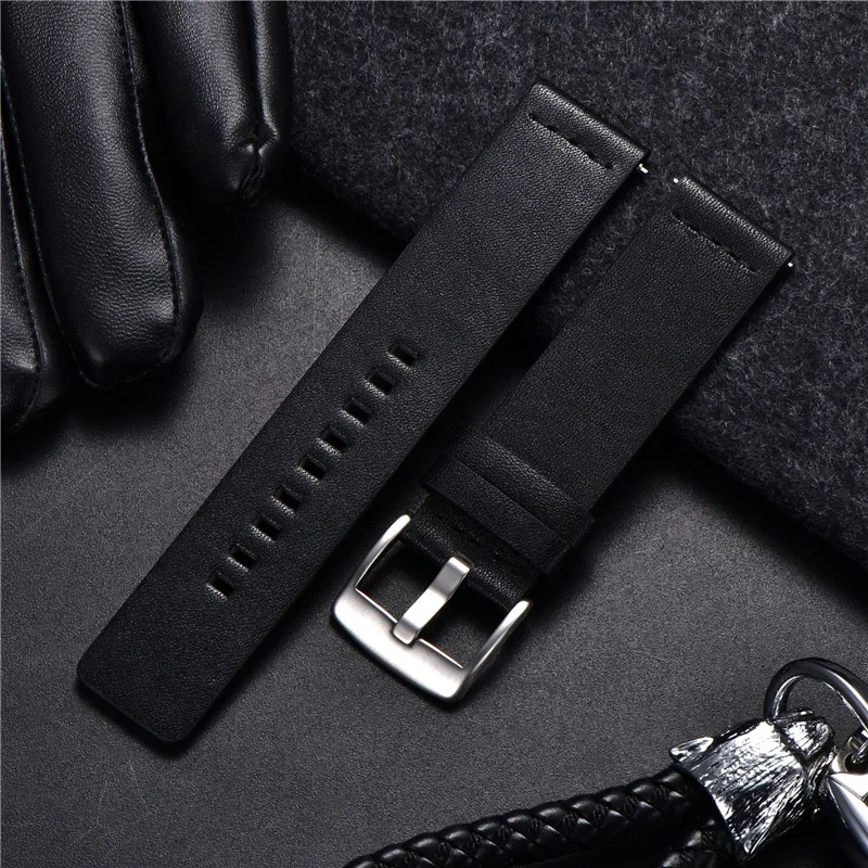 Soft Leather Quick Release Watchband Men Women Smartwatch Watch Straps 18mm 20mm 22mm 24mm Watch Accessories