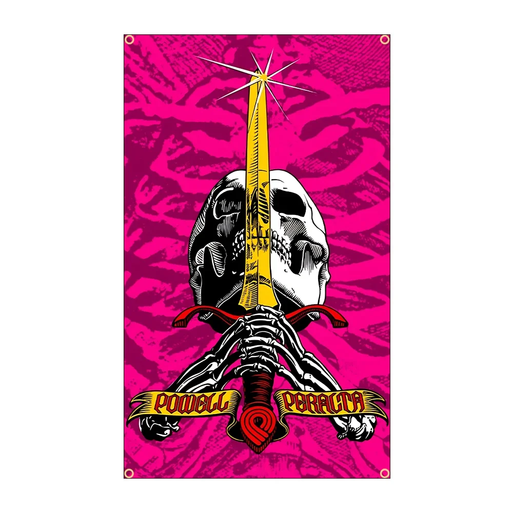 Bandera de poliéster con estampado de calaveras de Tony Hawk, póster de skateboards para decoración, 60x90cm, 90x150cm