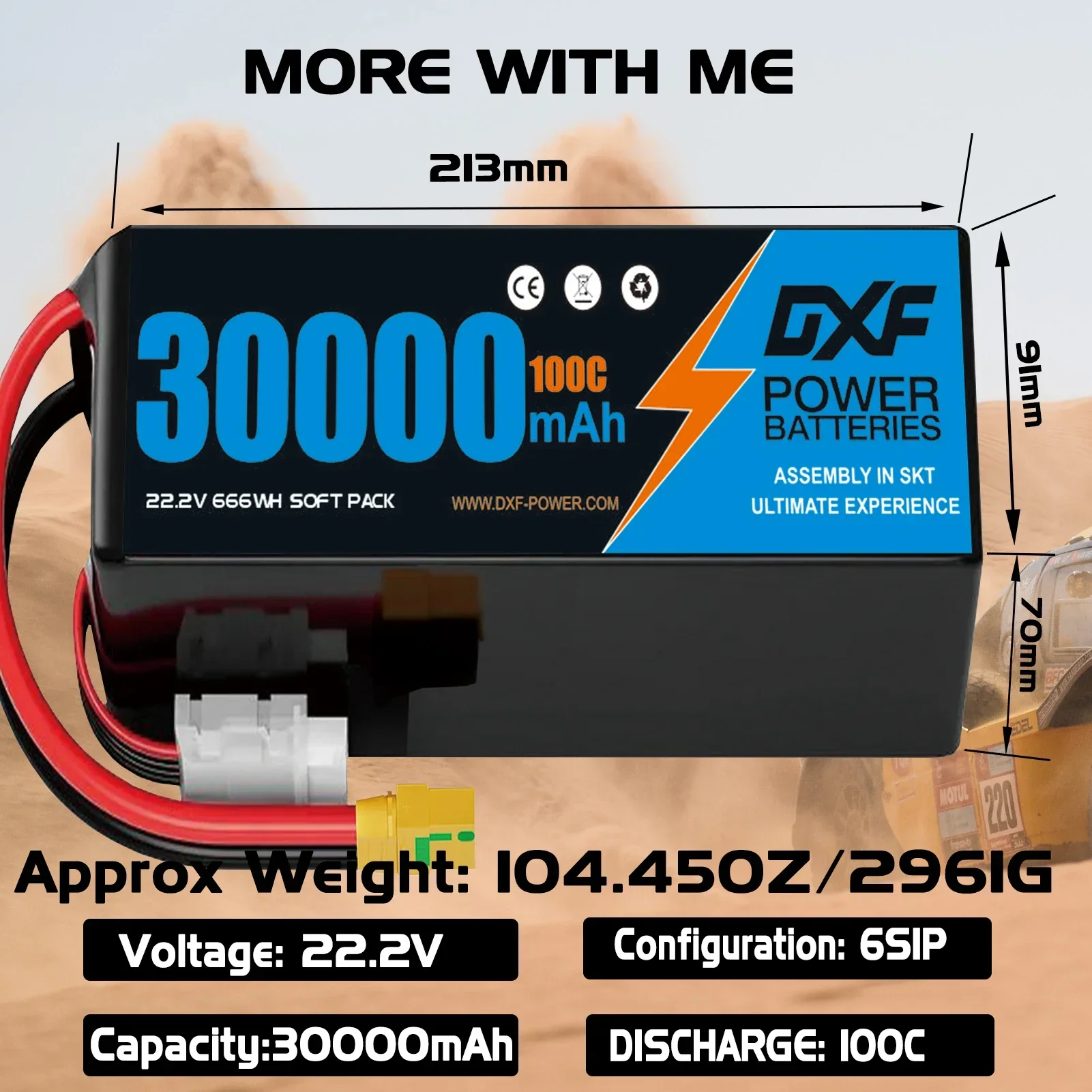 DXF 6S Lipo 30000mAh Battery 22.2V 4S Lipo 10000mAh 100C with XT90 EC5 For RC Helicopter Drone UAV FPV Boat Tank Truck CAR