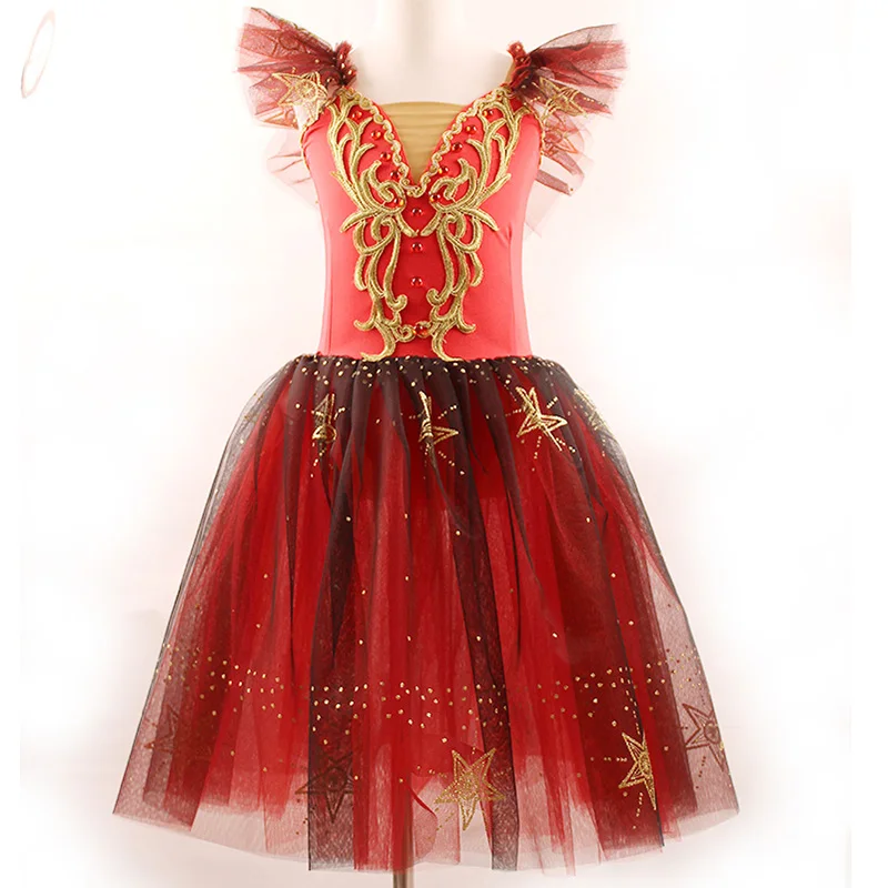 Rot Giselle Ballett Tanz Ballerina Tutu Kleid Für Mädchen Frauen Bühne Leistung Kostüm Lange Ballett Tanzen Kleider