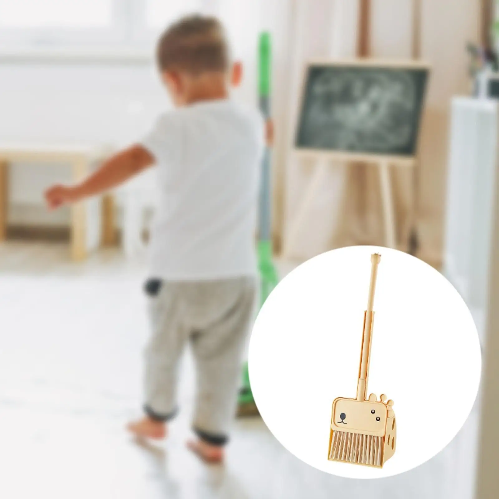 Kids Cleaning Set Mini Broom with Dustpan for Boys Girls Toddlers Preschool