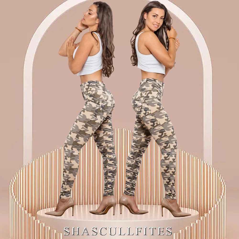 

Shascullfites Gym And Shaping Camo Leggings Yoga Pants Fashion Stretch Running Pants Women's Hunting Legging