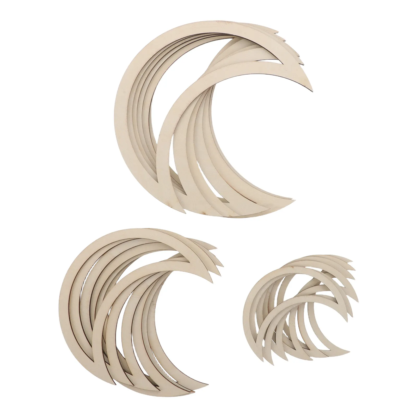 18 Piezas de Aros de Madera en Forma de Luna sin Acabado, Base para Atrapasueños, Suministros de Manualidades DIY para Decoración de Pared, Marco para Coronas de Guardería