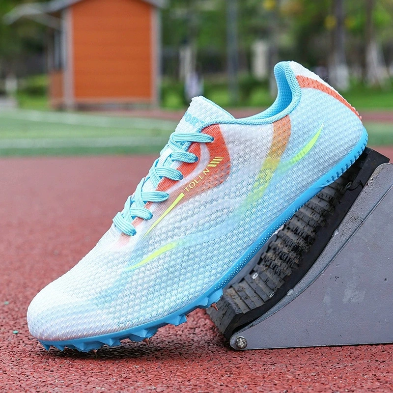 Zapatillas de atletismo para hombre y mujer, calzado profesional ligero y transpirable de malla para correr, para competición de 100M, 200M y 400M