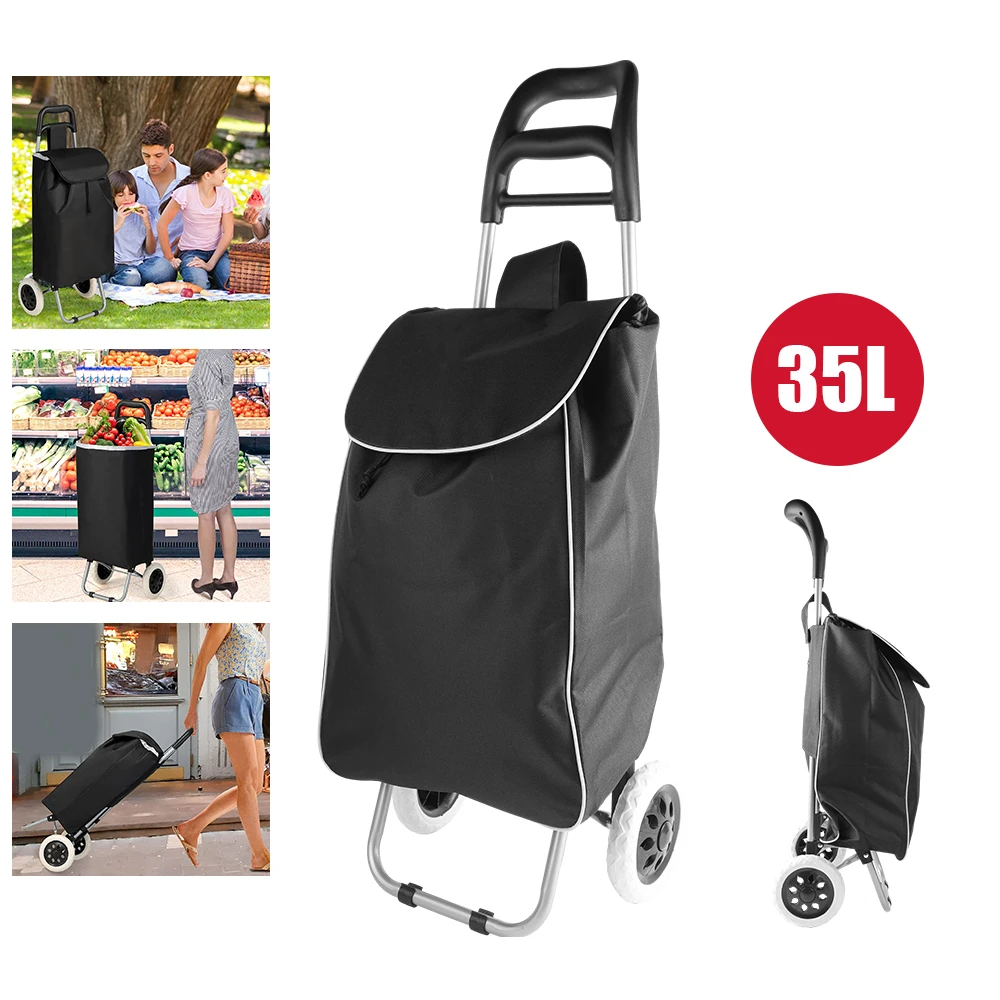 [EU STOCK] Portable Shopping Cart Shopping Trailer Folding trailer with trolley wheeled cart Trolley shopping cart 30kg Load