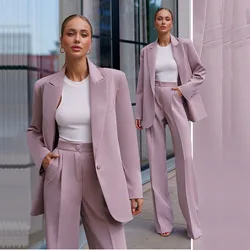 Formal One Button Suits for Women Elegant Office Lady 2 Piece Jacket Pants Outerwear High Quality Customized Female Clothing