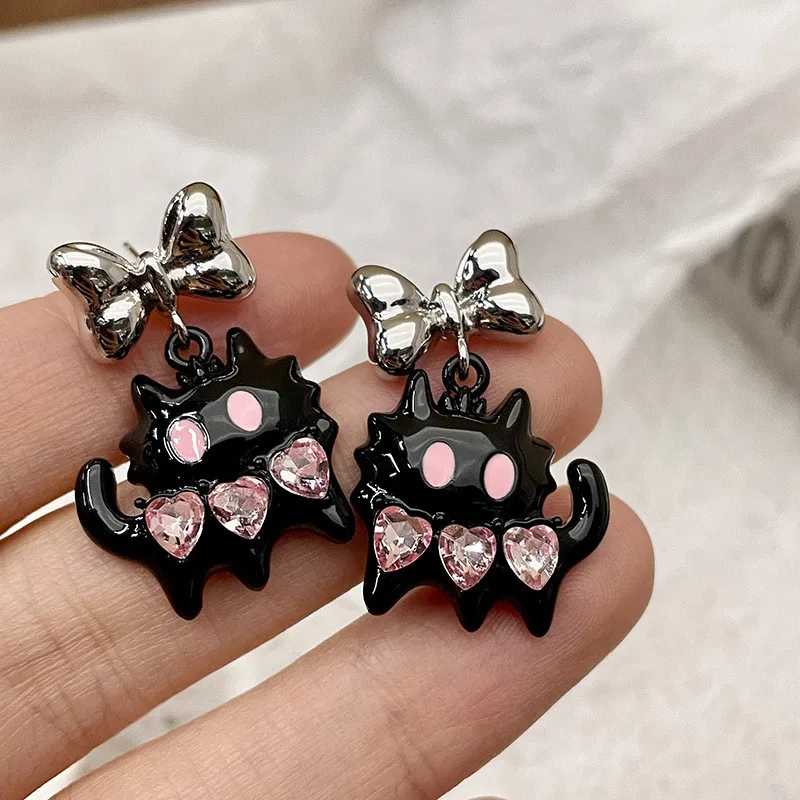 2023 Neue Lustige Kleine Schwarze Katzen-Ohrringe für Frauen, Modische Niedliche Tier-Ohrstecker, Mode-Party-Schmuck, Geschenke, Großhandel – Detail 15