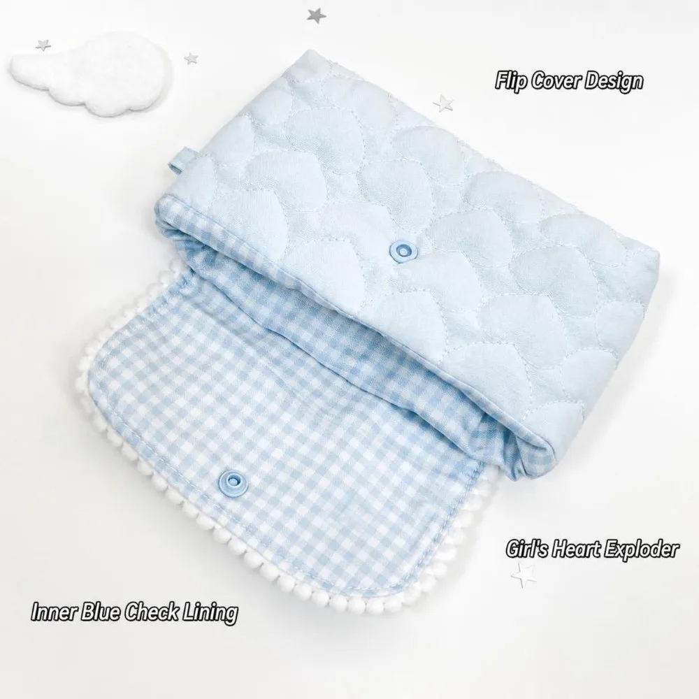Multifunctional Bear/Puppy/Strawberry Print Pencil Case Quilted Large Capacity Lace Pen Bag Lace Flap Makeup Bag