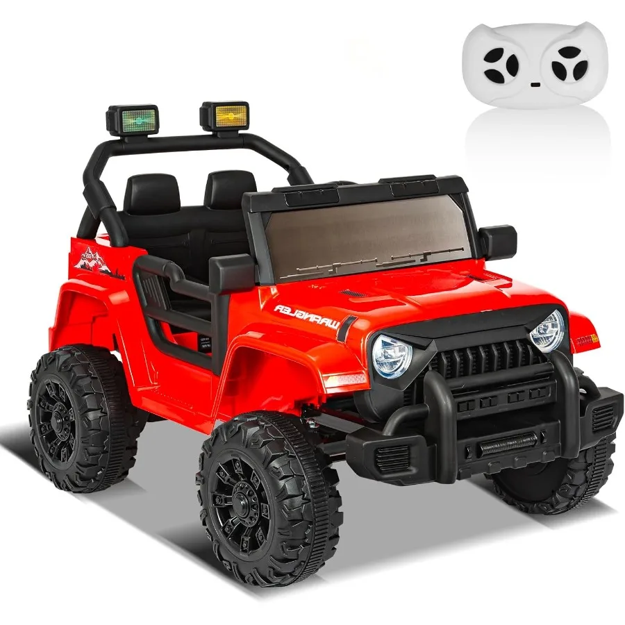 ركوب كهربائي للأطفال 12 فولت مع جهاز تحكم عن بعد، مركبة كهربائية للطرق الوعرة للأطفال، سيارة شاحنة بعجلات تعمل بالبطارية، مع عمل