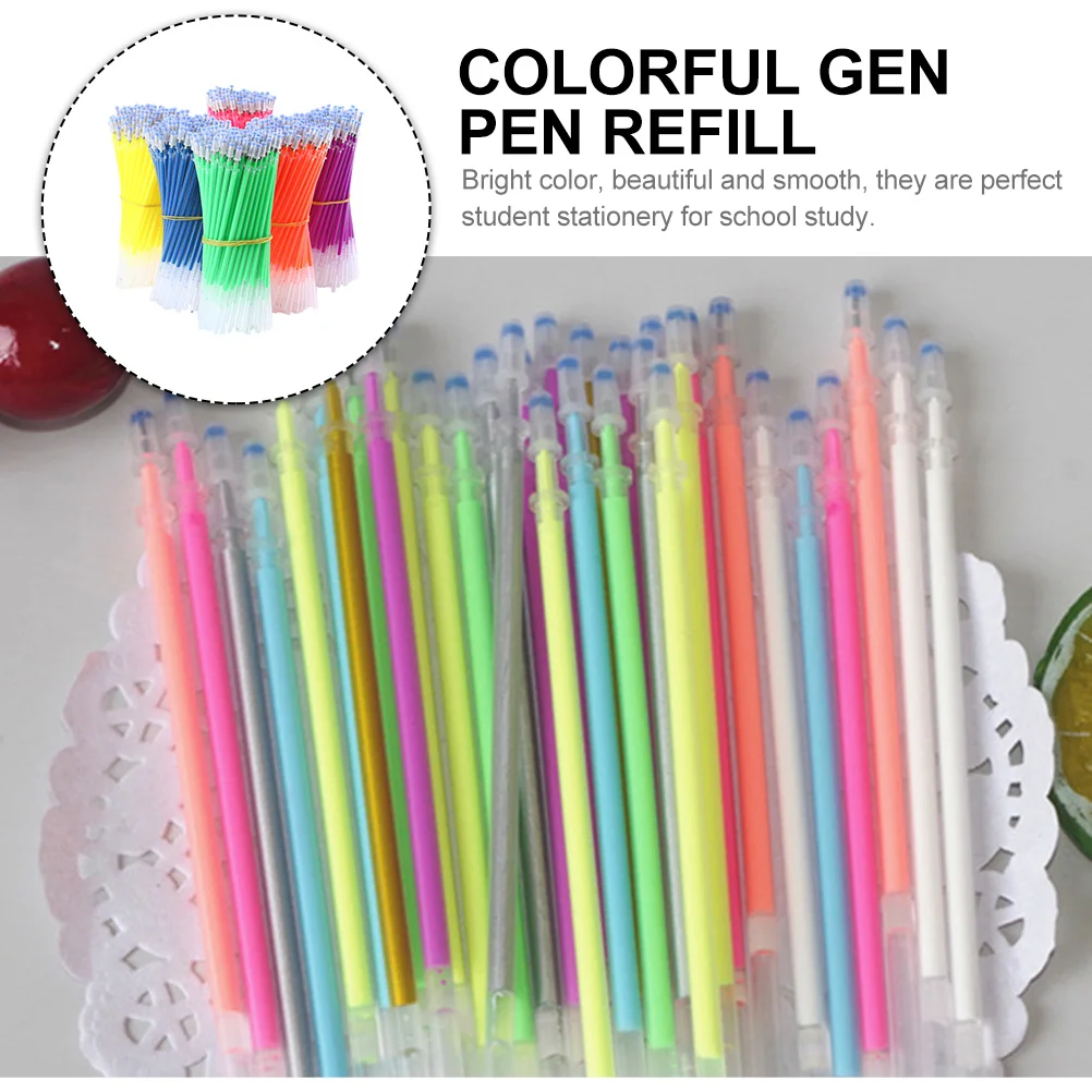 

50 шт. портативные стержни для гелевых ручек, легко заменяемые для различных письменных потребностей, сменные стержни для гелевых ручек, запасные части, сменные стержни