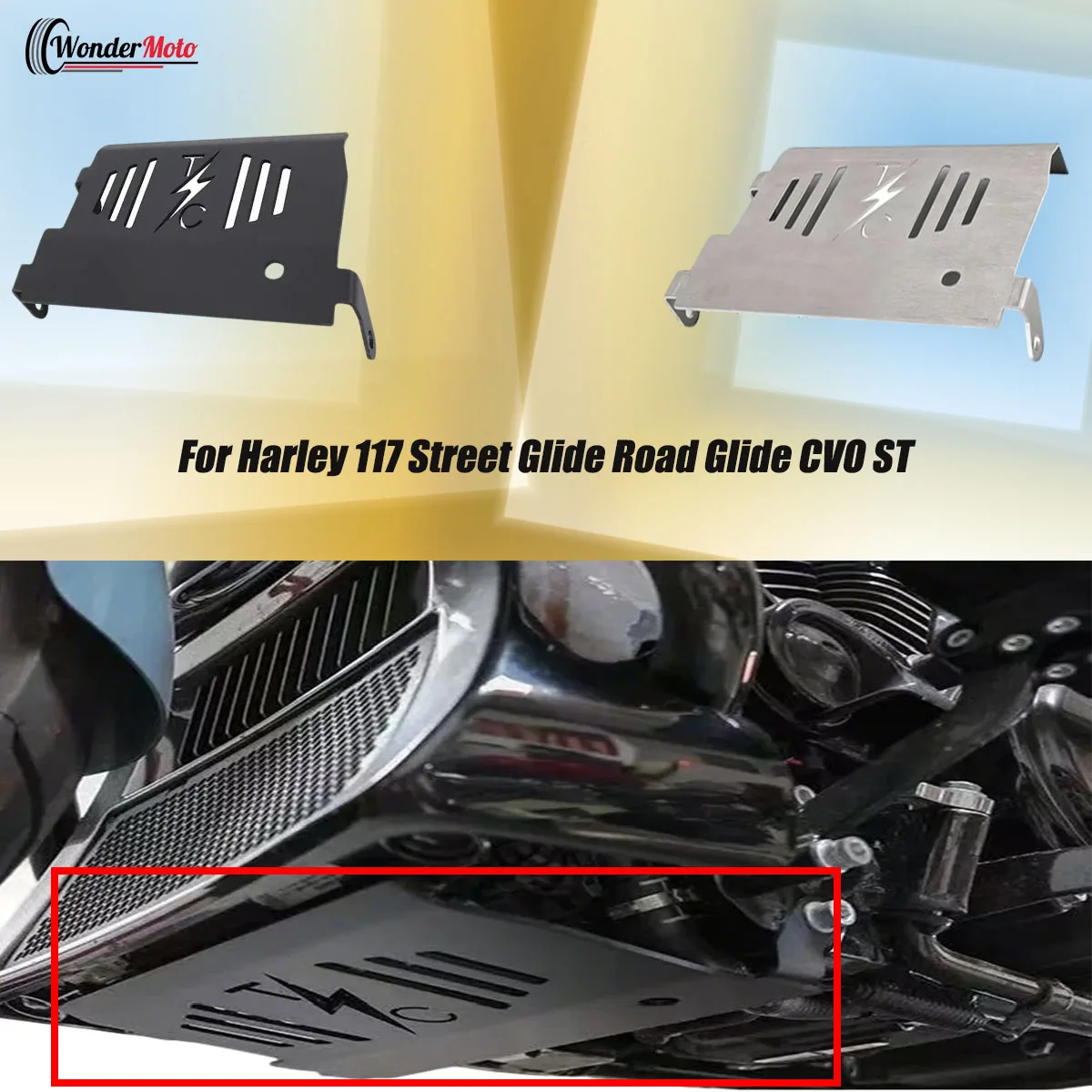 

For Harley 117 Street Glide Road Glide CVO ST Motorcycle Engine Base Chassis Skid Plate Guard