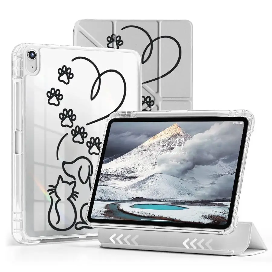 

Tablet Case For iPad Pro 2025 Mini 6 7 11th 10th 9th 8th 7th 12.9inch Air 4 5 M3 M2 M4 11inch Holder Cover Y-Fold Cat Doy Art
