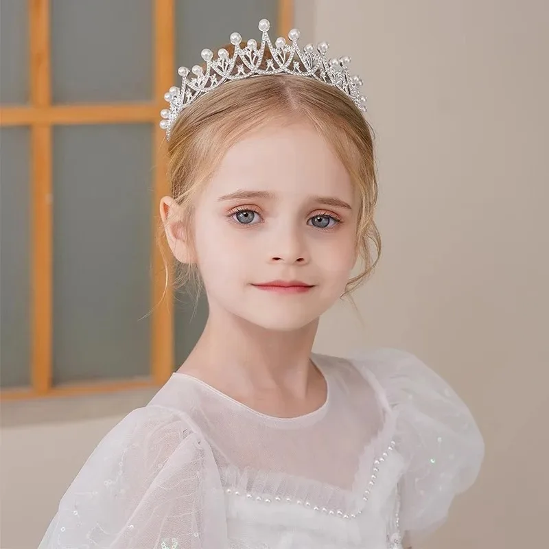 YY Luxury Pearls Bridal Tiaras Crown Rhinestone Pageant Diadem Bride Headband Silver Gold Color Wedding Hair Accessories