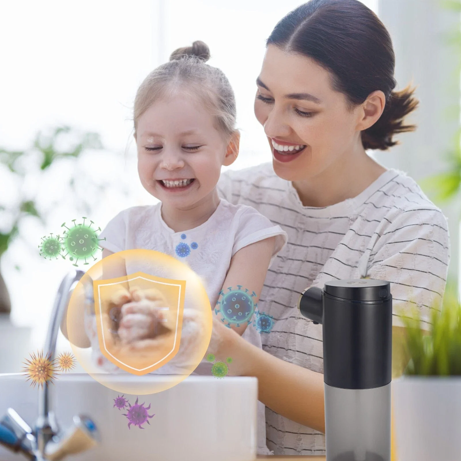 

Бесконтактный дозатор мыла, перезаряжаемый дозатор пены большой емкости, дозатор жидкости для отеля, портативный насос для мыла с ИК-датчиком для спортзала