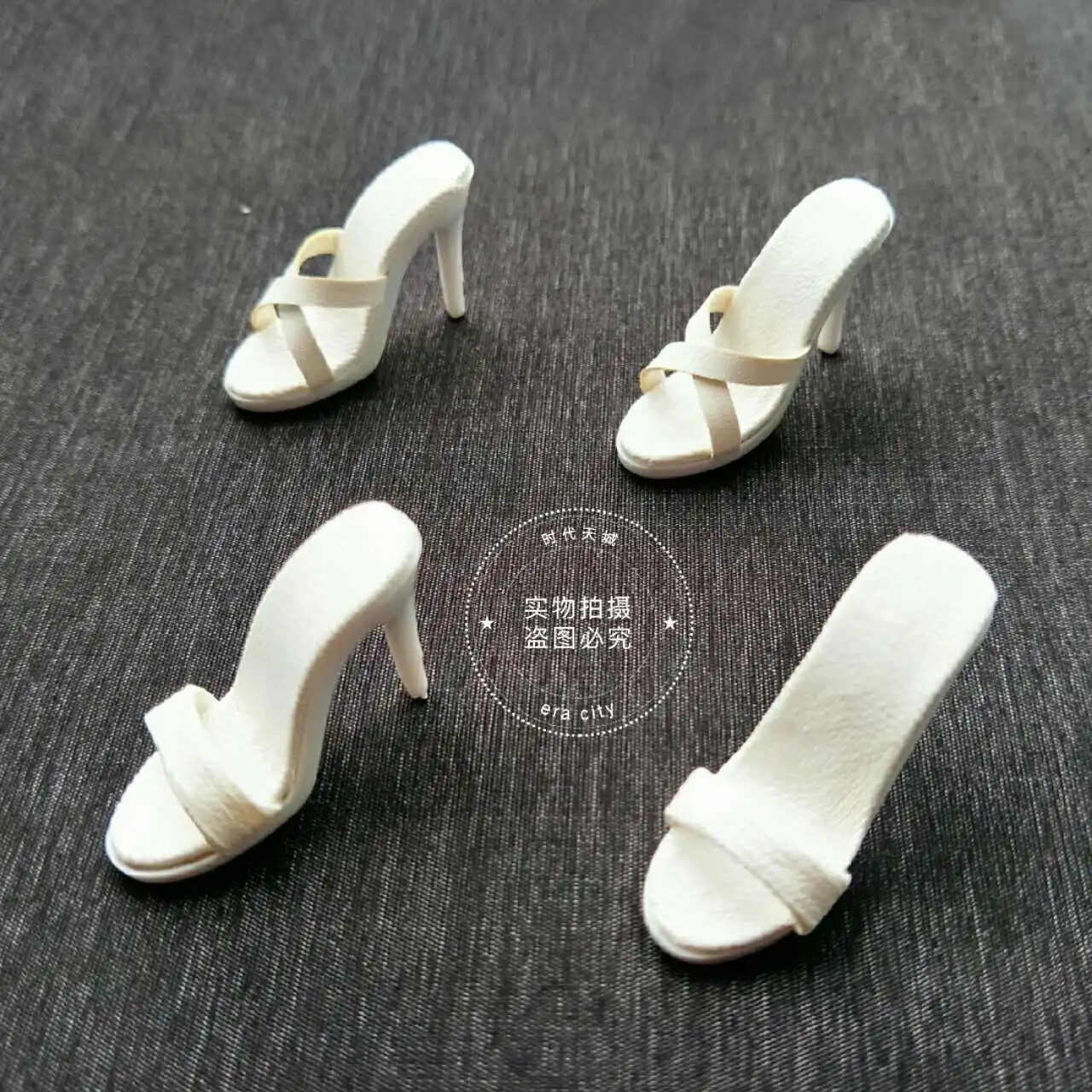 H2-6 TBLeague  1/6 Scale High Heels White Slipper Sandals Model for 12