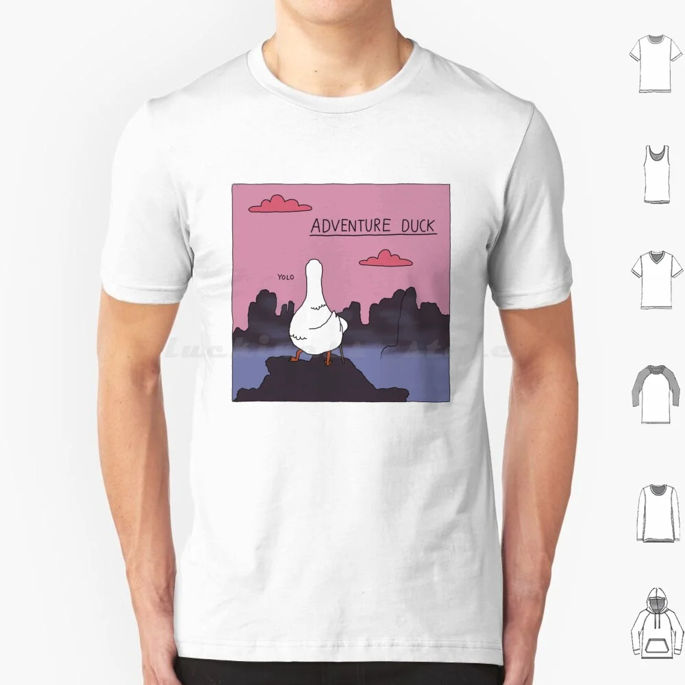 Camiseta de pato de aventura 6xl, camiseta fresca de algodón, aventura, senderismo, pato, lindo andador, vista exterior, naturaleza activa, cielo, niebla, elevador temprano