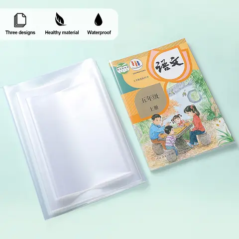 Bilashmart 10pcs/set Waterproof Slipcases Student Reusable Book Cover Transparent Book Protection Cover Safe Easy To Install Notebook Cover