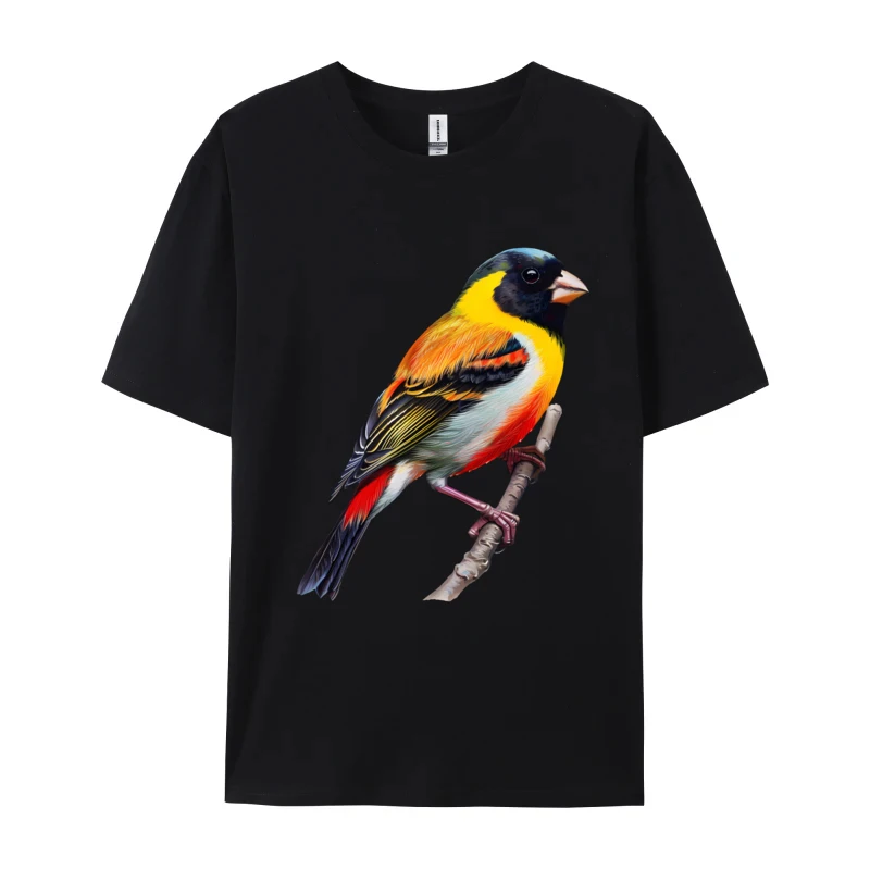 Men Tshirts Digital Painting Avian Graphic T-shirt Fashionable Tops T Shirt Summer 100% Cotton Black Shirt Graphic Tees