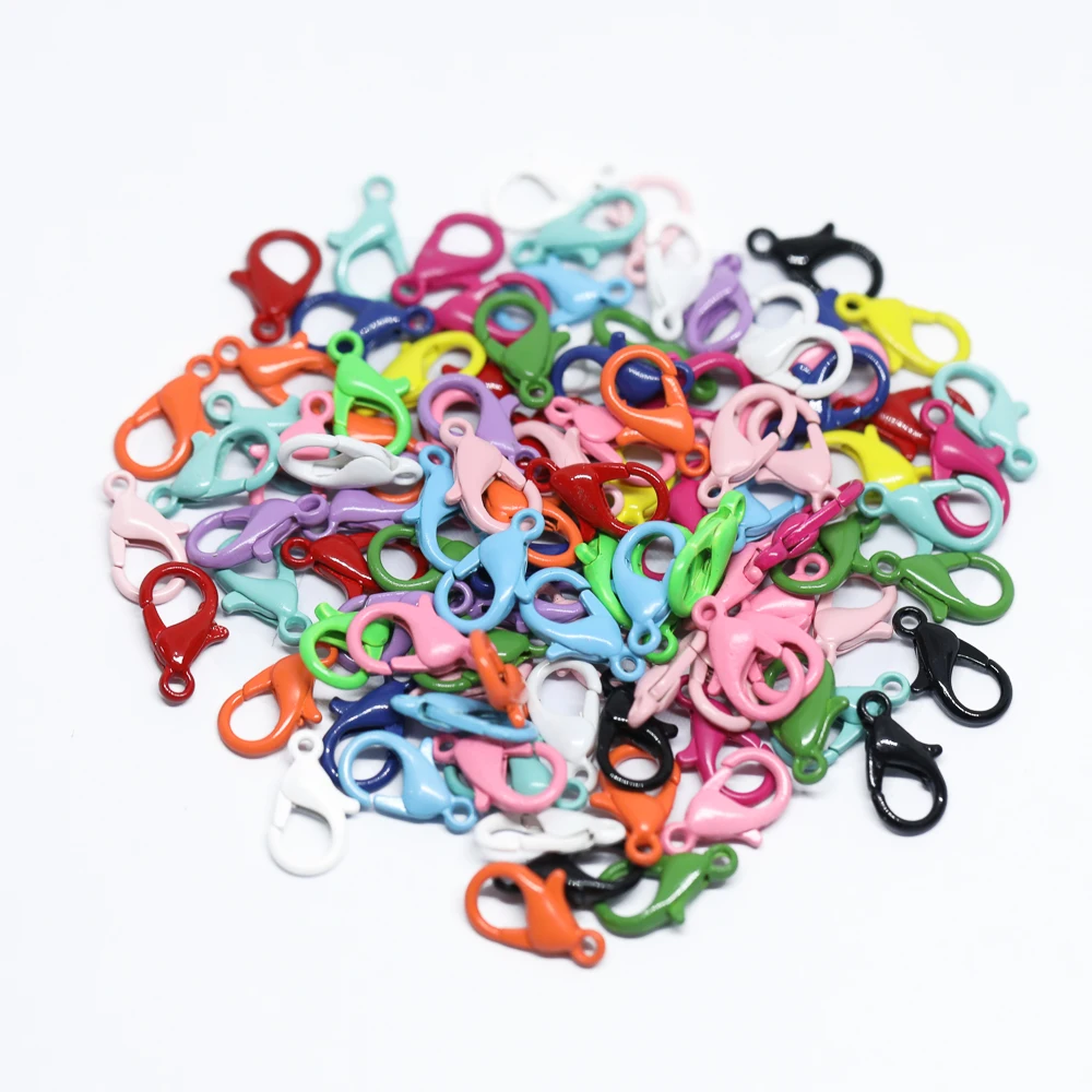 20 قطعة مشبك قفل 12/14/46/21 مللي متر الربيع مشبك قلادة المفاتيح حلية الحرف مشبك DIY بها بنفسك اليدوية مواد المجوهرات