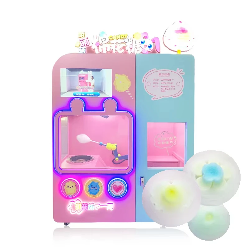 Commercial Customizable Vending Cotton Candy Machine With Sugar Coin Operated