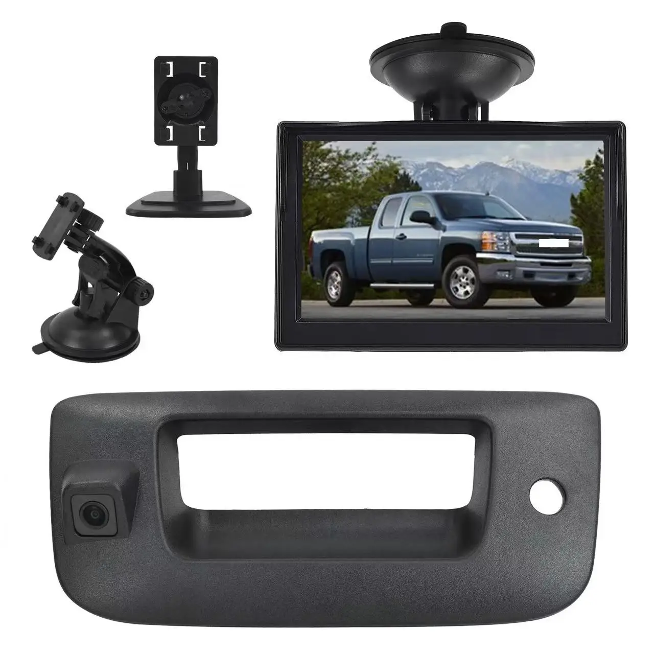 

Tailgate Trunk Rear Door Handle with Rearview Parking Camera Wide-angle for Chevrolet Silverado GMC Sierra 2007-2013