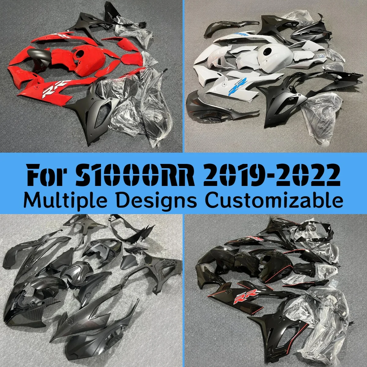 

Fairing Set for BMW S 1000RR 2019-2022 Red Black Motorcycle ABS Plastic Fairings Body Parts Kit S1000RR 19-22