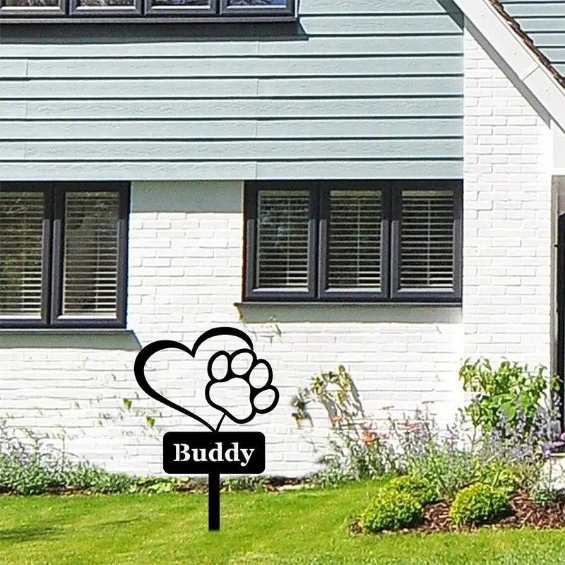 CUSTOM  Hot Sale Buddy Metal Sign For Garden Decor Love Dog Iron Board For Outside Pet Dog Leisure area