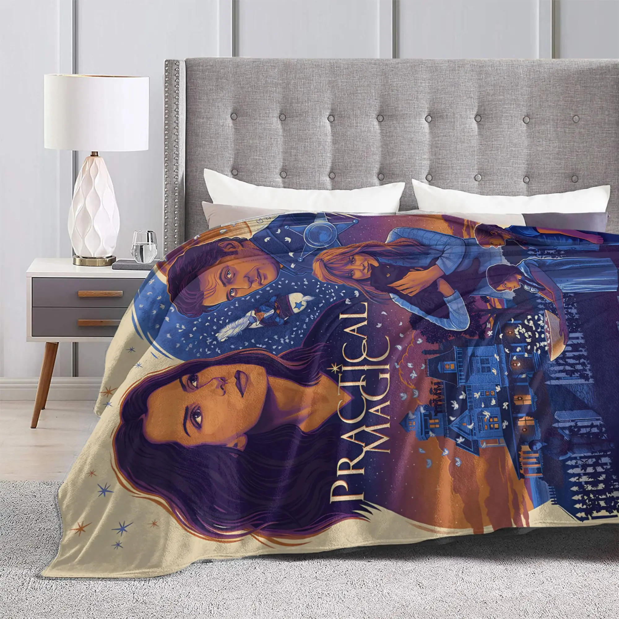 Practical Magic Red Witch Candle Blankets Warm Graphic Plush Throw Blanket For Students Couch Chair Sofa Bed Bed Cover